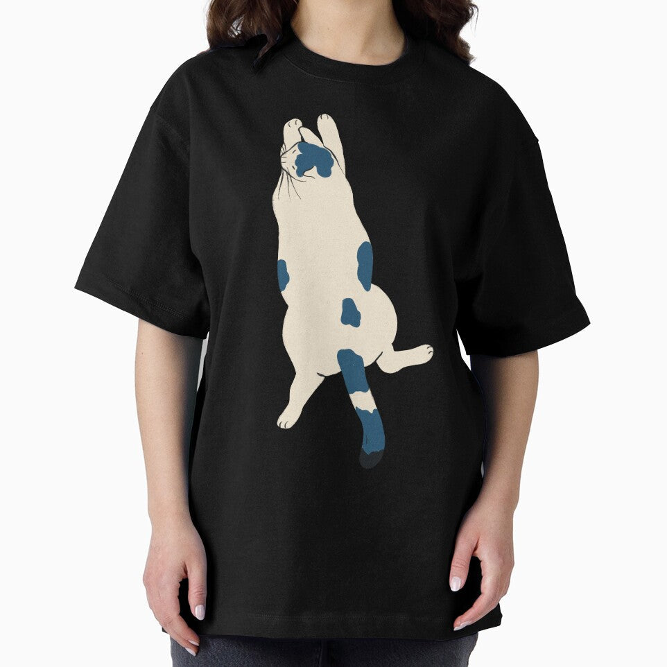 lazy cat lounging by Christina Sagala Unisex , , , Long Sleeve Tee
