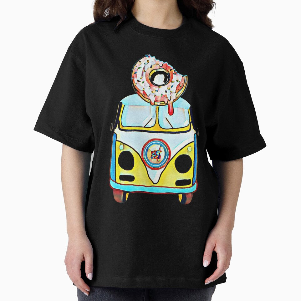 donut car donut cartoon by Prapan Unisex , , , Long Sleeve Tee