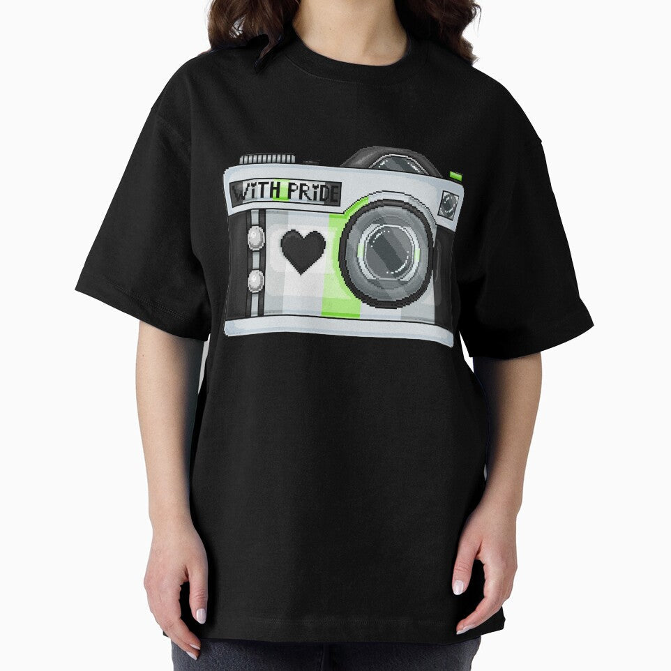 Agender Pride Pixel Camera by MetallicWings15 Unisex , , , Long Sleeve Tee