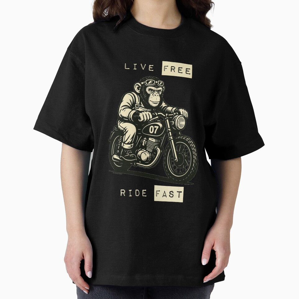 Monkey on motorcycle by NerdvanaDsg Unisex , , , Long Sleeve Tee