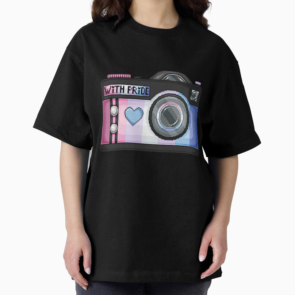 Bigender Pride Pixel Camera by MetallicWings15 Unisex , , , Long Sleeve Tee