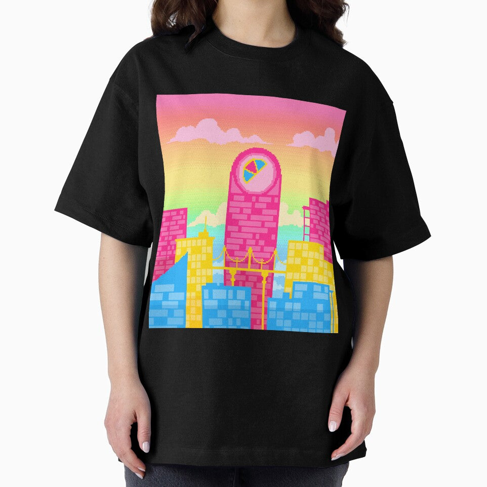 Pixel Pan Pride City by MetallicWings15 Unisex , , , Long Sleeve Tee