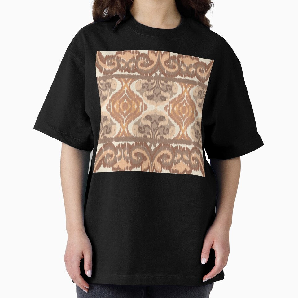 Warm Earth Tone Ikat Seamless Pattern by Dintheo