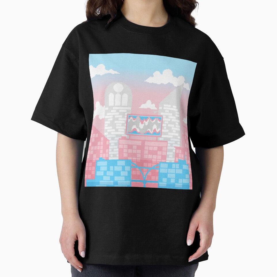Pixel Trans Pride City by MetallicWings15 Unisex , , , Long Sleeve Tee