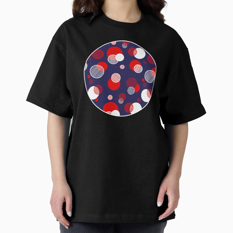 Red, White and Blue Abstract Circles by ColorPopArtBoutique