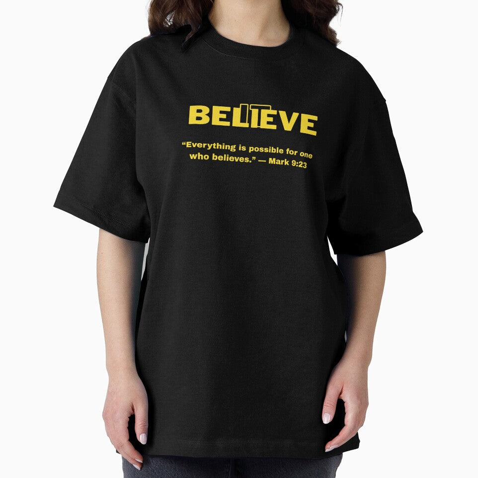 Believe It Christian – Everything Is Possible Faith Scripture Apparel (Mark 9:23) by Dexters Inspiring Creations