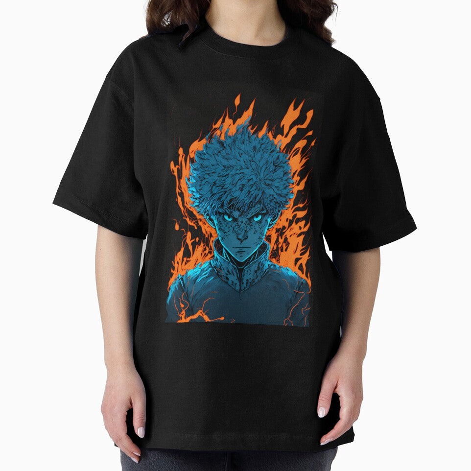 Anime Boy Blue Fire Powerup by Bubblebuk