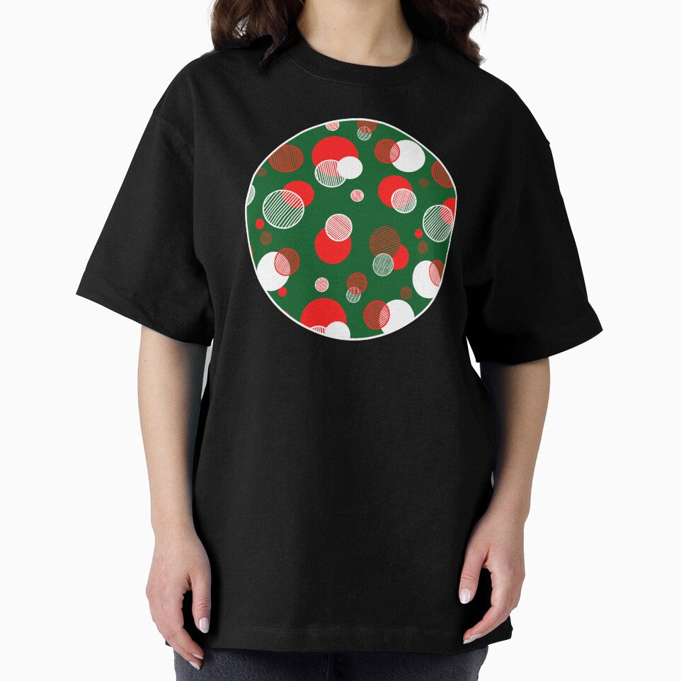 Red and Green Abstract Christmas Circles by ColorPopArtBoutique