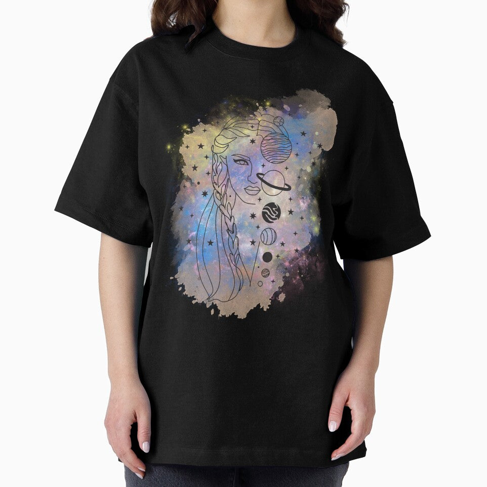 White Pastel Abstract Galaxy Overlay, Girl With Stars by ORA_ORA
