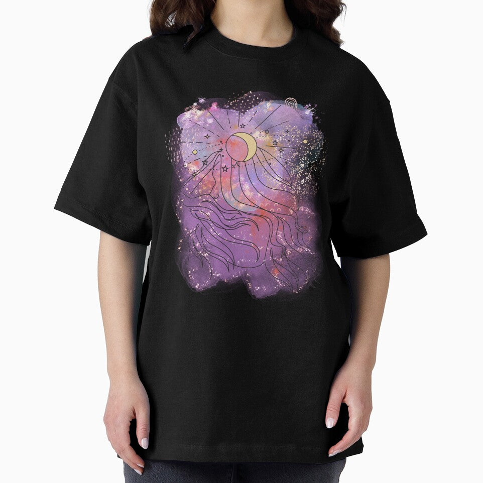 Woman With Moon And Stars, Space Galaxy Overlay by ORA_ORA