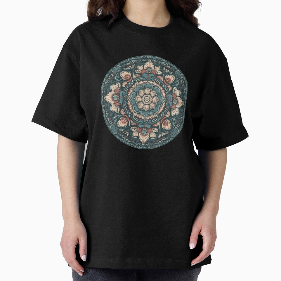 Sacred Flower Mandala - Zen Geometric Patterns in Cool Earth Tones by AncientArkana