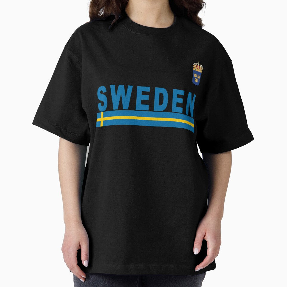 Swedish National Team Style Soccer Jersey Design in Blue Text by merchhost