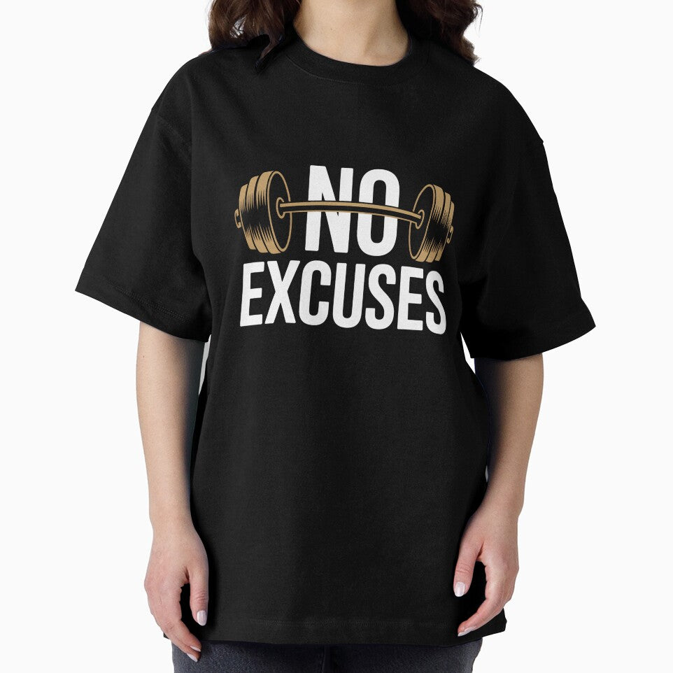 No Excuses Gym Motivation Shirt – Barbell Workout Fitness Discipline Design by EvolusionPro