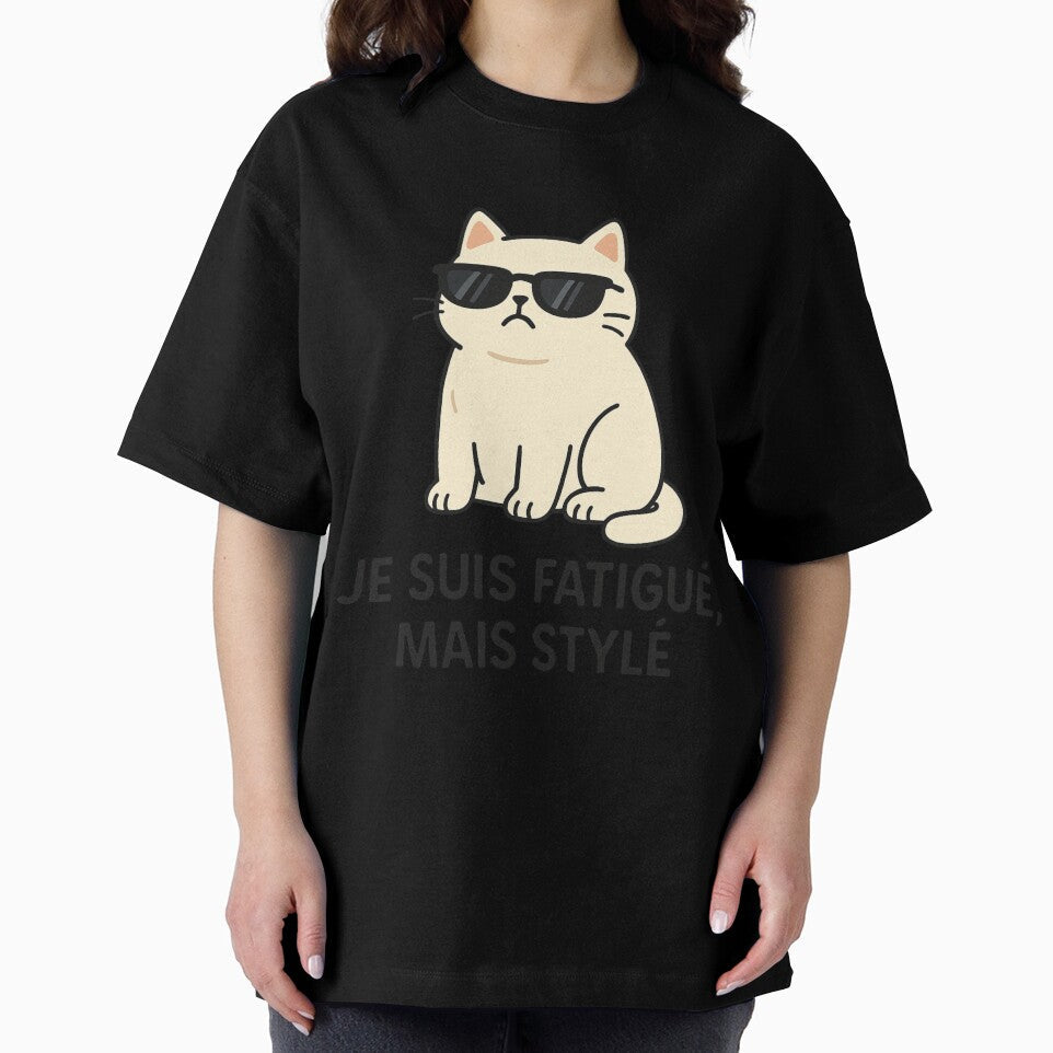 Cat I'm tired, but stylish by Mim's création Unisex , , , Long Sleeve Tee