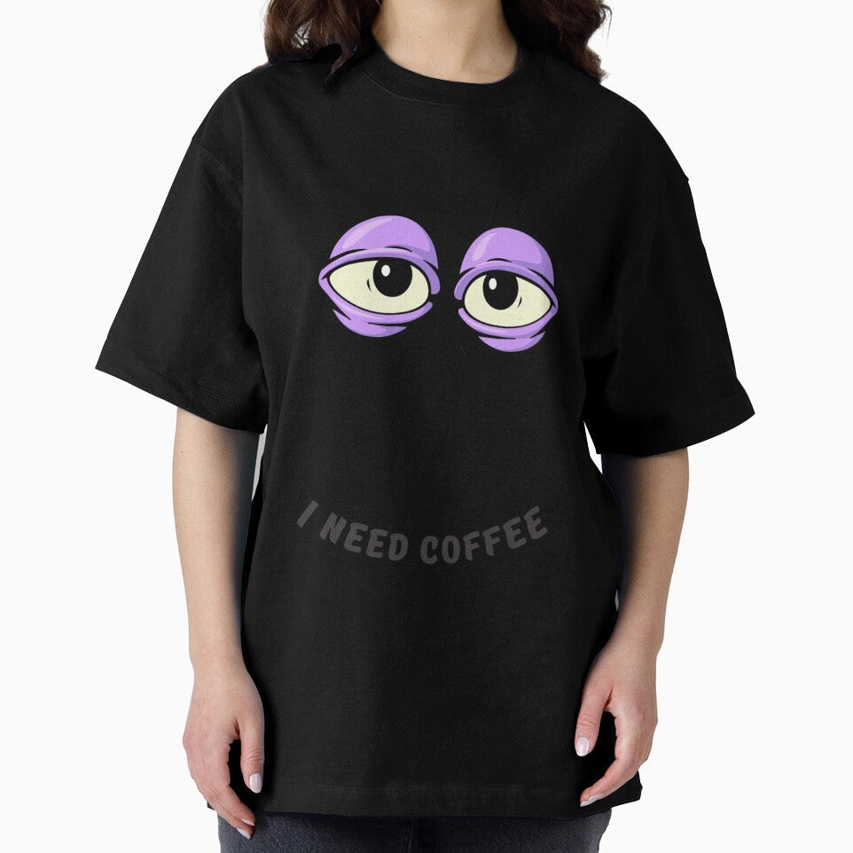 I Need Coffee | Bold Coffee Text Design by CraftedByAdil Unisex , , , Long Sleeve Tee