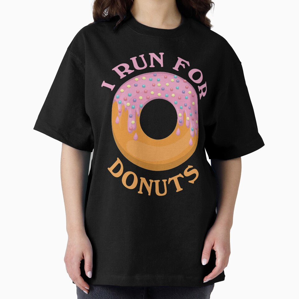 Funny Donut Tshirts - I Run For Donuts Shirt - Running Tee by chihai Unisex , , , Long Sleeve Tee