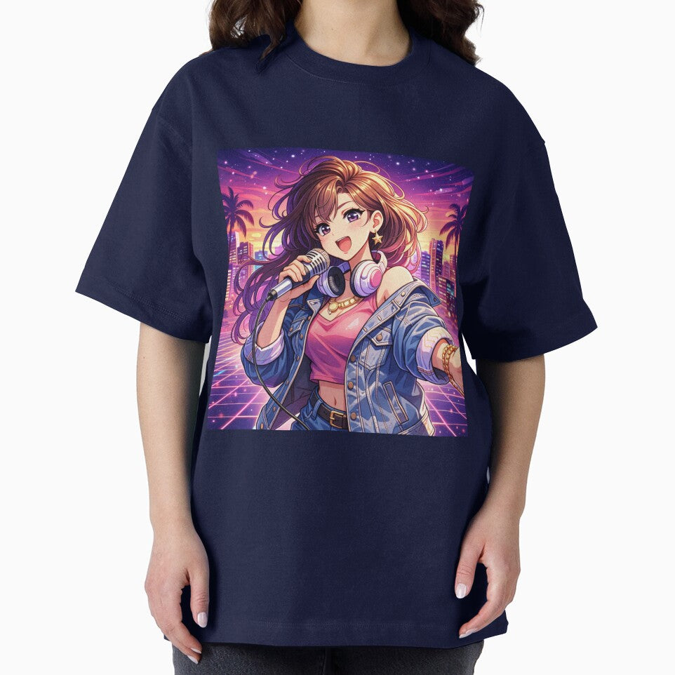 Anime Singer Idol Vaporwave City Pop Aesthetic Music Girl Art by VaporTokyo