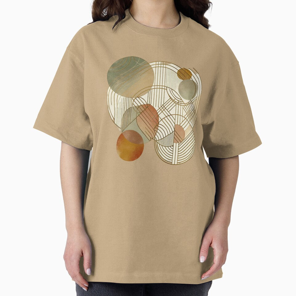 Earth-Tone Geometric Watercolor Circle Design by SeoulInkSoul