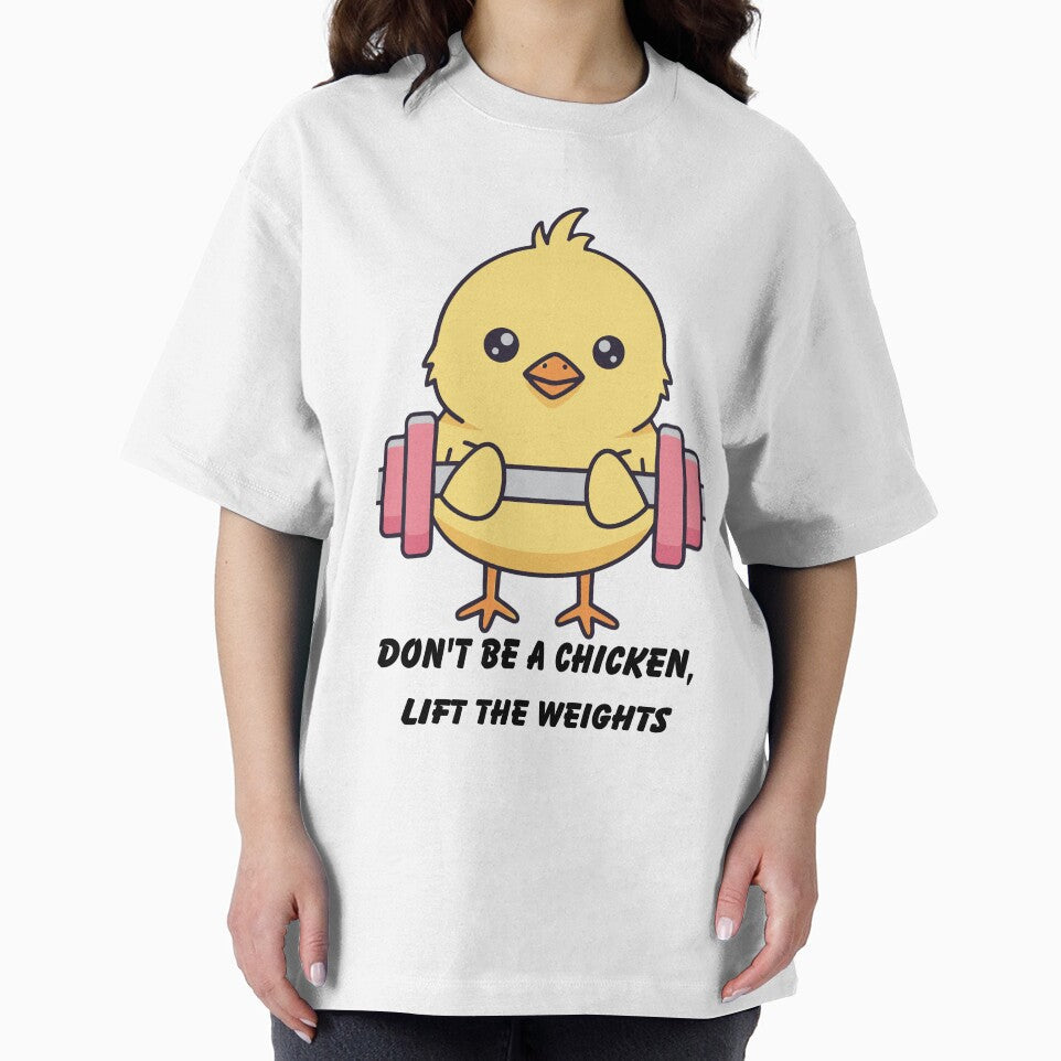 Funny Gym Motivation Tee | Don't Be A Chicken Workout Shirt | Unisex Fitness Apparel by Henrysink