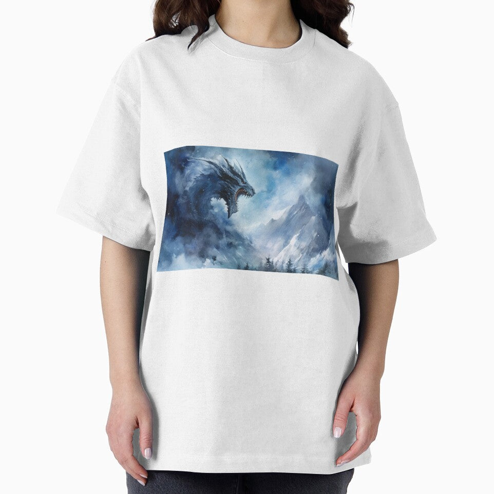 Dark Fantasy Watercolor - Roaring Ice Dragon by Fantasy Masterpiece