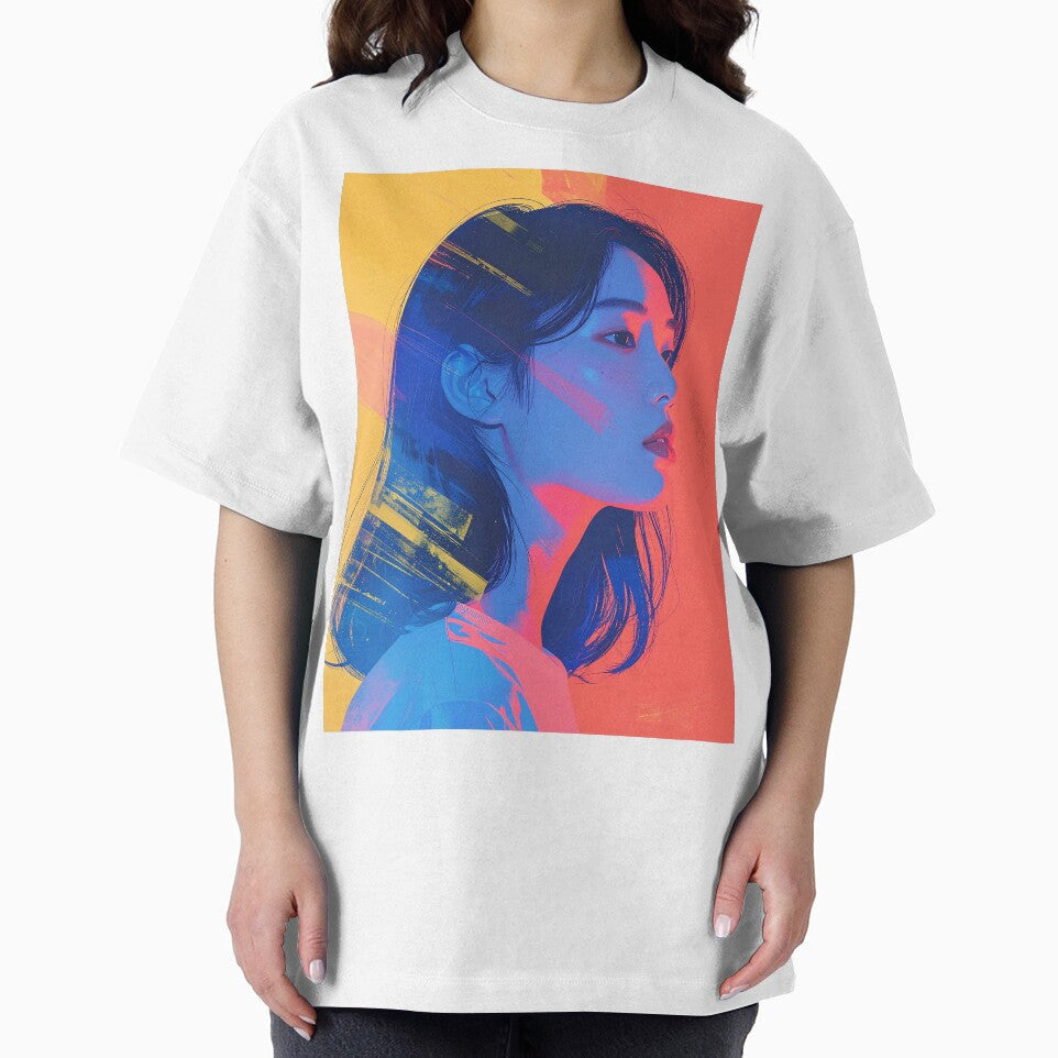 Vibrant Pop Art Woman Side Profile by BetweenForms Unisex , , , Long Sleeve Tee