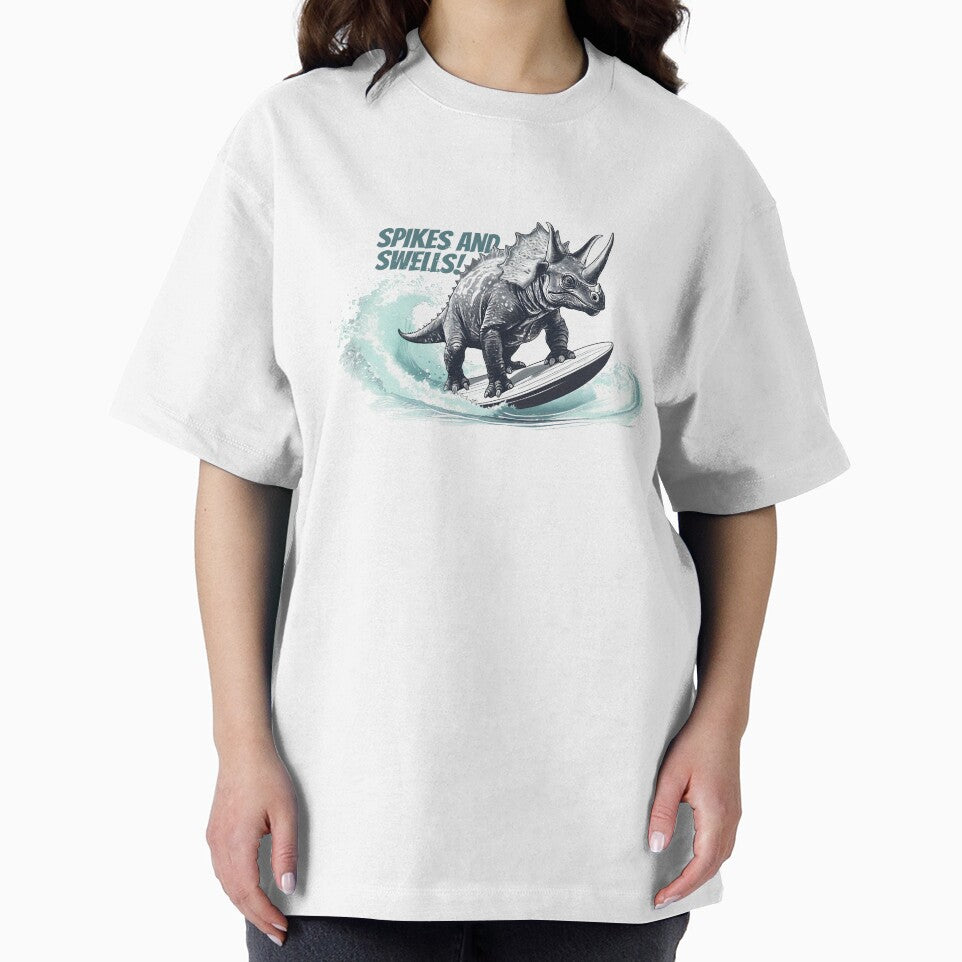 Dinosaur Surfing Funny T-shirt by SOVA-PR