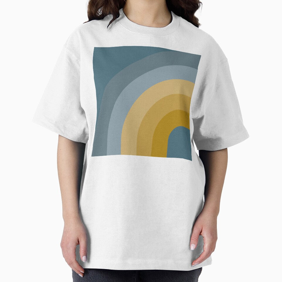 Mid Century Modern Rainbow - Mustard Gold Green and Dusty Blue by JMgraphic