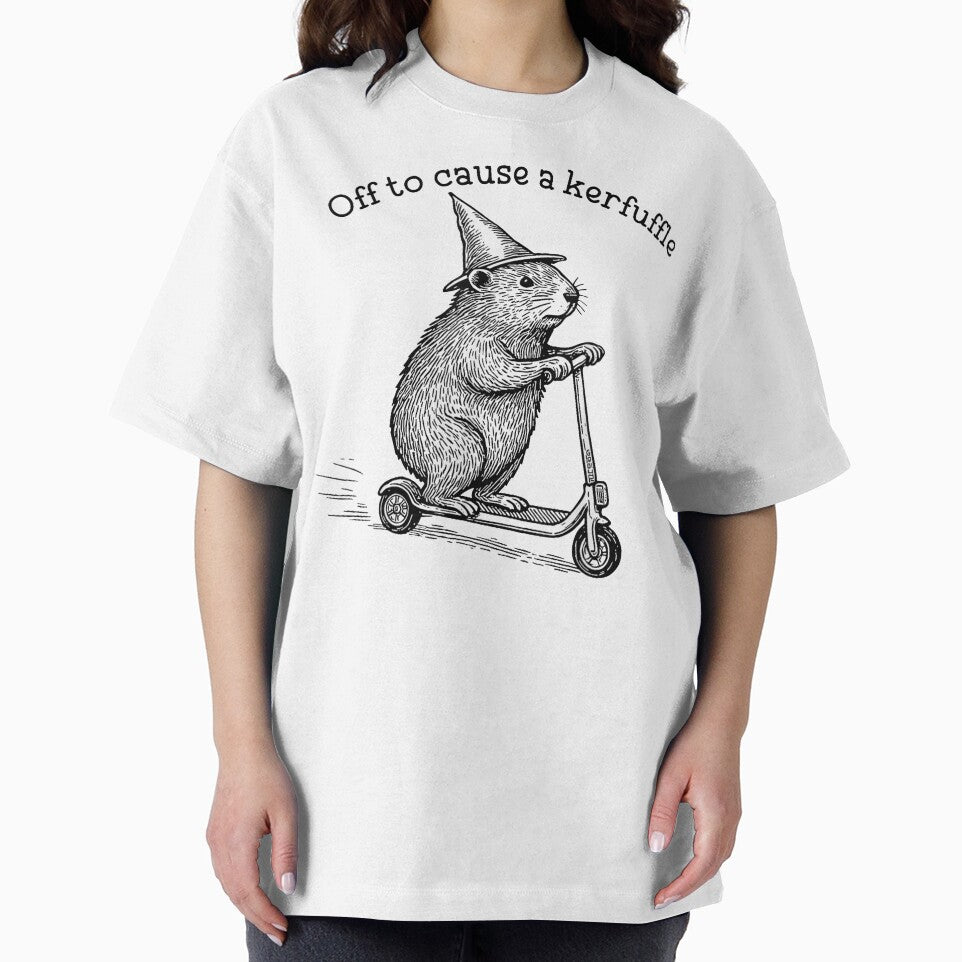Off To Cause A Kerfuffle Groundhog Funny Animals T-Shirt by H3ll-Ash-Studio