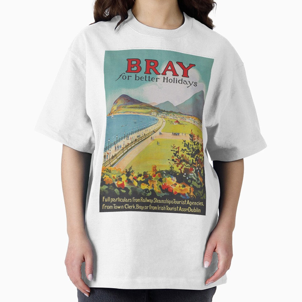 Bray Ireland Vintage Travel Poster by vintagevivian Unisex , , , Long Sleeve Tee