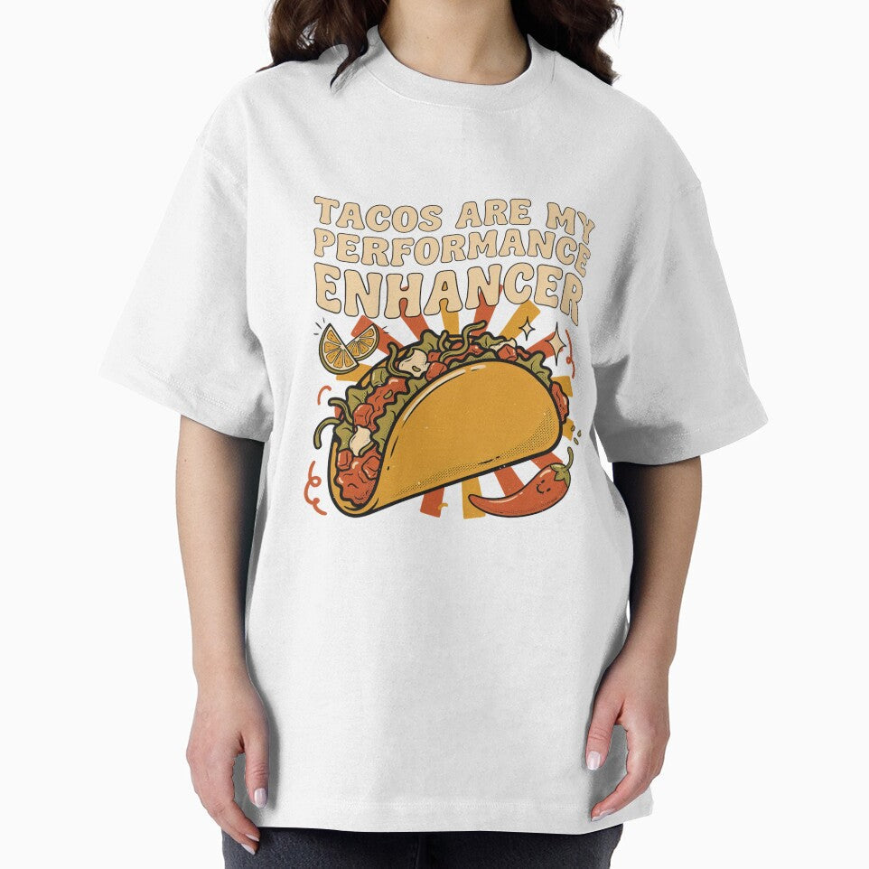 Tacos Are My Performance Enhancer Snack Humor by Squiggle Happy Unisex , , , Long Sleeve Tee