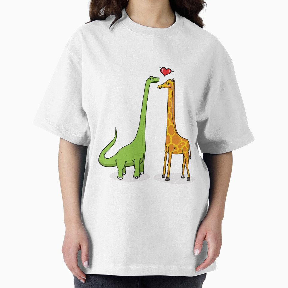 Brontosaur & giraffe in love by Adrian Serghie