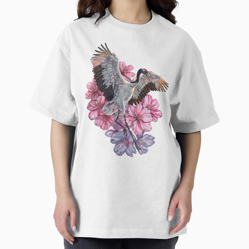 Dancing Crane and Blossoms by Kelsey Worth