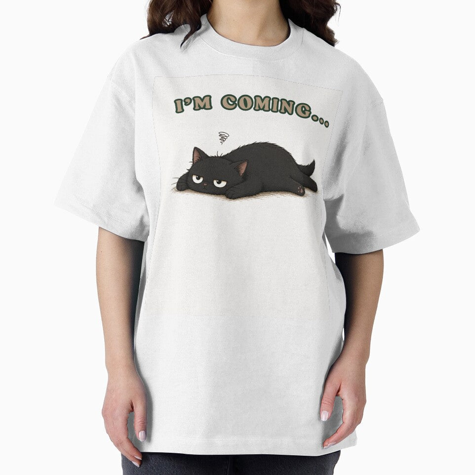 I'm Coming... | Lazy Cat Humor Design for Introverts by VibeFlowStudio Unisex , , , Long Sleeve Tee