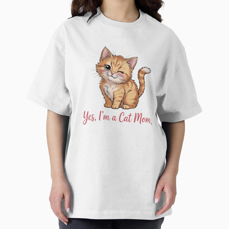 Cute Cat Mom Illustration – Yes I’m a Cat Mom Kitten Lover Gift by Cool-cat-art