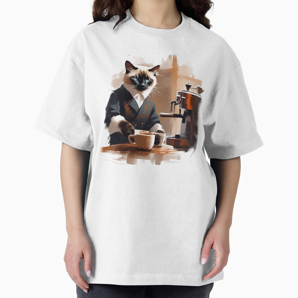 Siamese Cat Making You A Coffee by KaiLabsArt