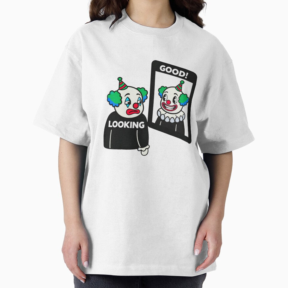Looking Good! Sad Clown Mirror Graphic by INVIKETOS Unisex , , , Long Sleeve Tee