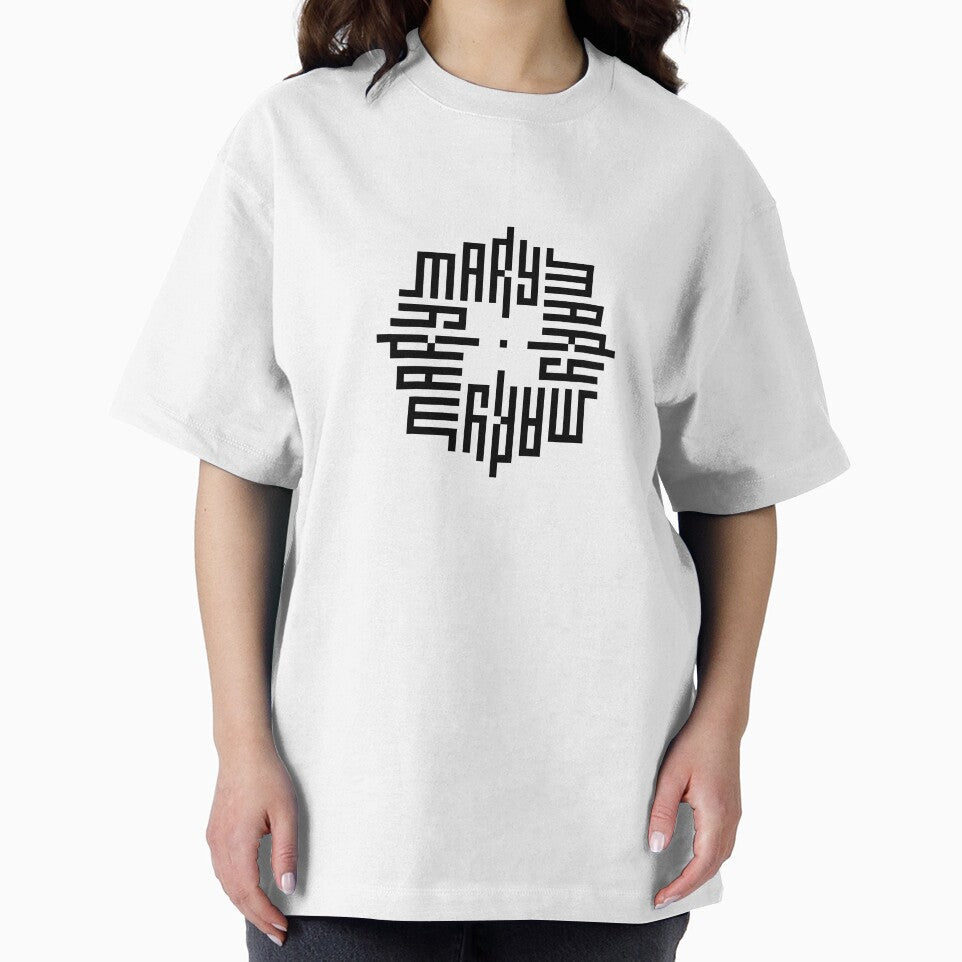 MARY | Black | Modern Geometric Kufi Calligraphy | From Name to Art by FOR YOUR NAME Unisex , , , Long Sleeve Tee