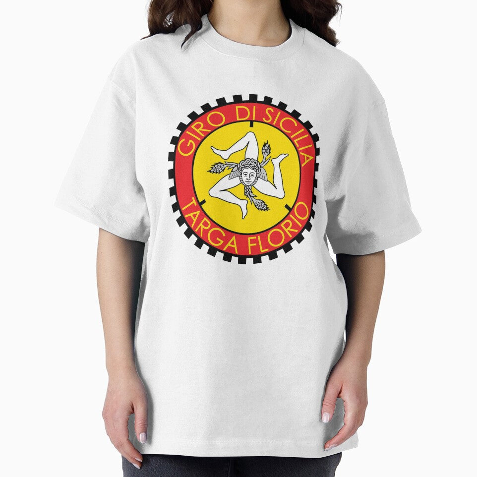 Classic Targa Florio emblem - car windscreen sticker, Sicily T shirt by retropetrol Unisex , , , Long Sleeve Tee