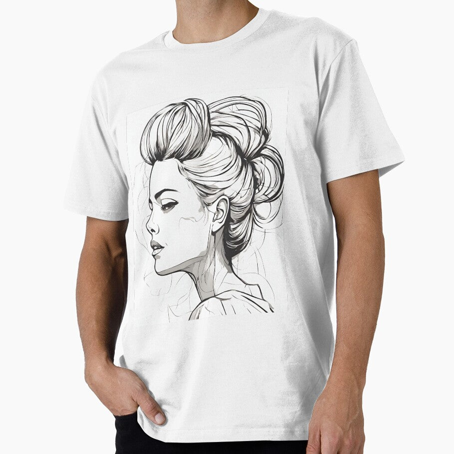 Monochrome Mastery: Abstract Portrait Line Art in Black & White - Rolanda by BPMagic