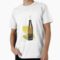 Bottle and a full glass of wine with grapes by AsahiNoAme