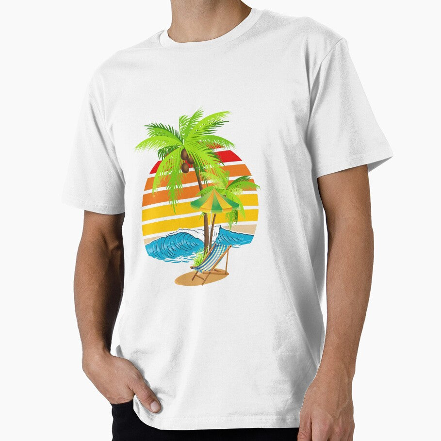 Hawaiian Shirts for Best gift. Palm Trees Beach Graphic Tee Tops Summer Vacation Short Sleeve Tshirt Tops, Beach Graphics by mainurbd