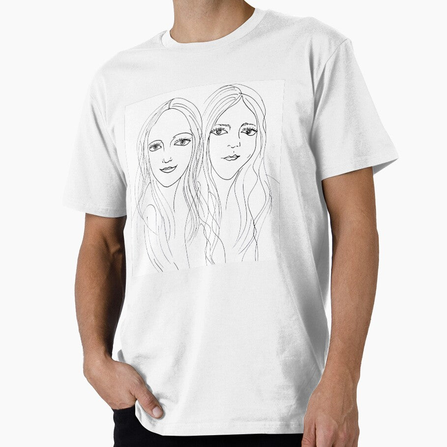 Minimalist Female Duo Line Drawing by TinTinBloom