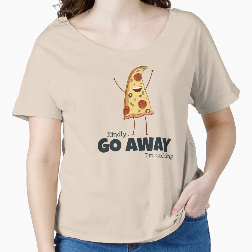Funny Pizza - Kindly Go Away I'm Cooking - Foodie Tee - Food Lover - Unisex Gift Shirt by MemWear