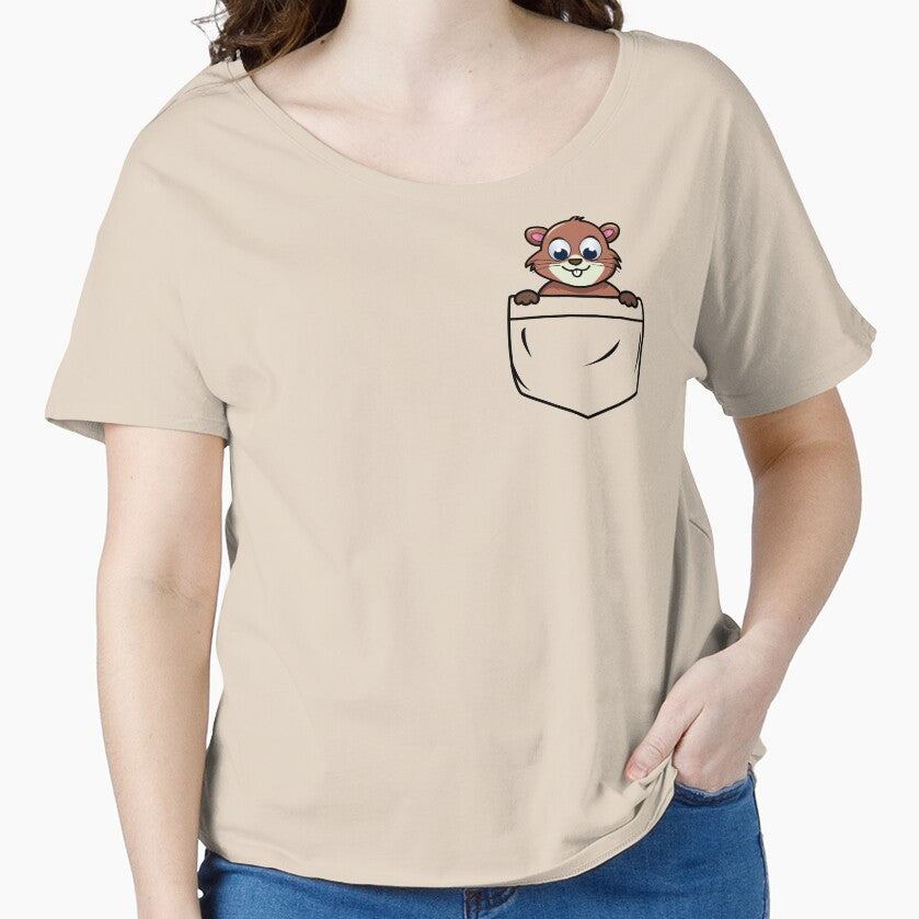 Beaver in Pocket by plueschbrummer Unisex , , , Long Sleeve Tee