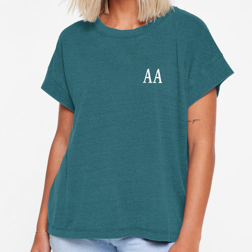 AA Initials Monogram Elegant White Letters by Jeallan Designs
