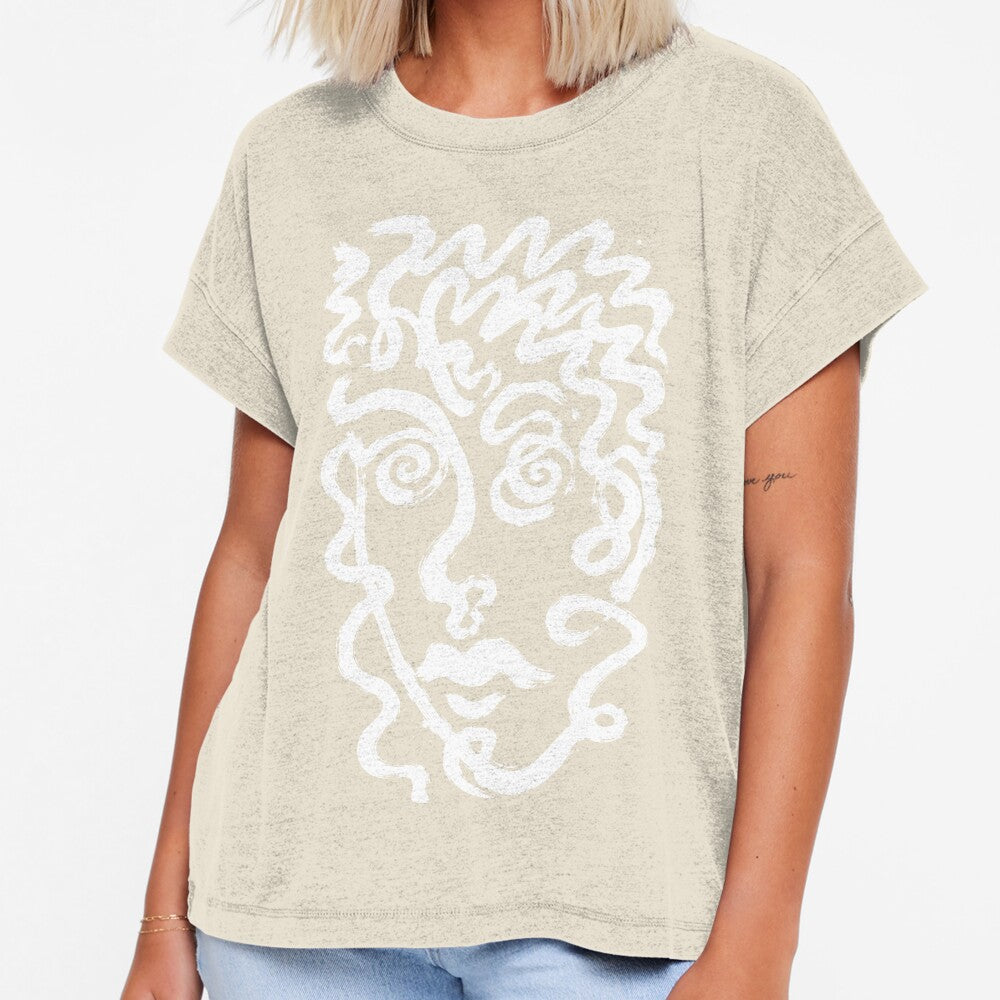 Abstract Continuous Line Face T-Shirt by Wearit.shop