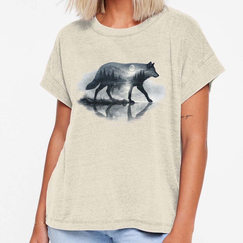 vintage wolf forest art by stikrusak Unisex , , , Long Sleeve Tee