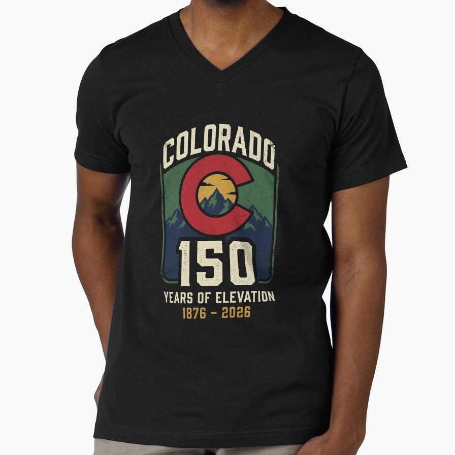 Colorado 150 Years of Elevation - 2026 Anniversary Badge by G350 Unisex , , , Long Sleeve Tee