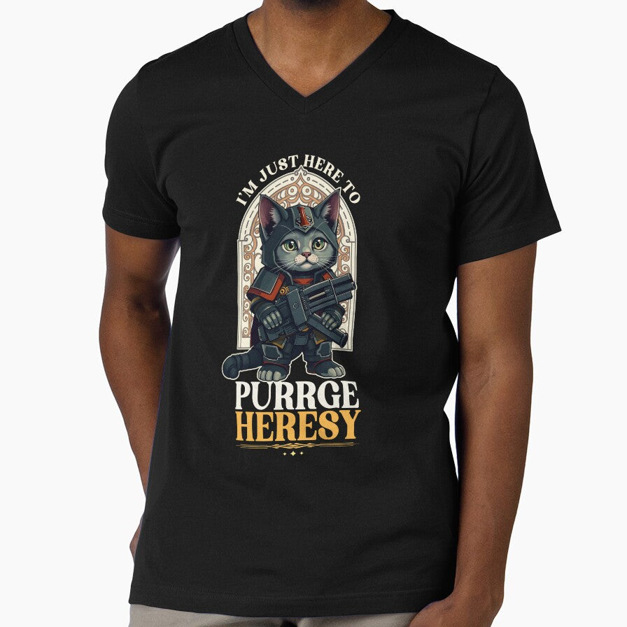 I'm Here to Purge Heresy Cat by D20Tees Unisex , , , Long Sleeve Tee