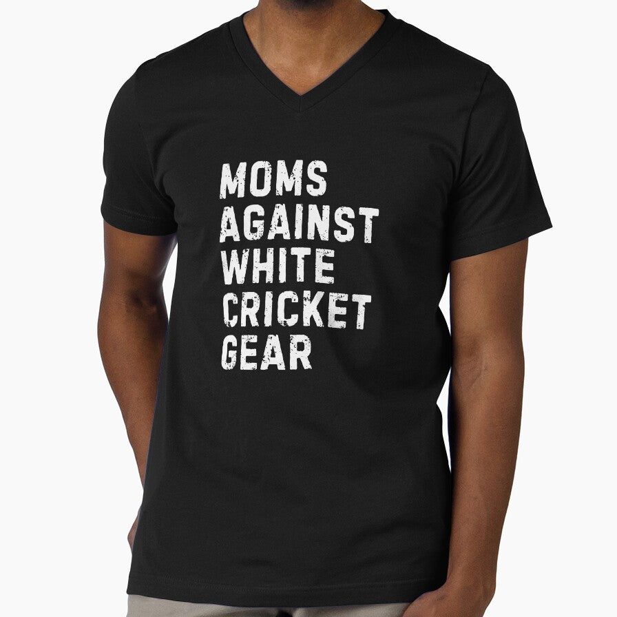 Funny Cricket Moms Against White Cricket Gear Design by MimsTees Unisex , , , Long Sleeve Tee